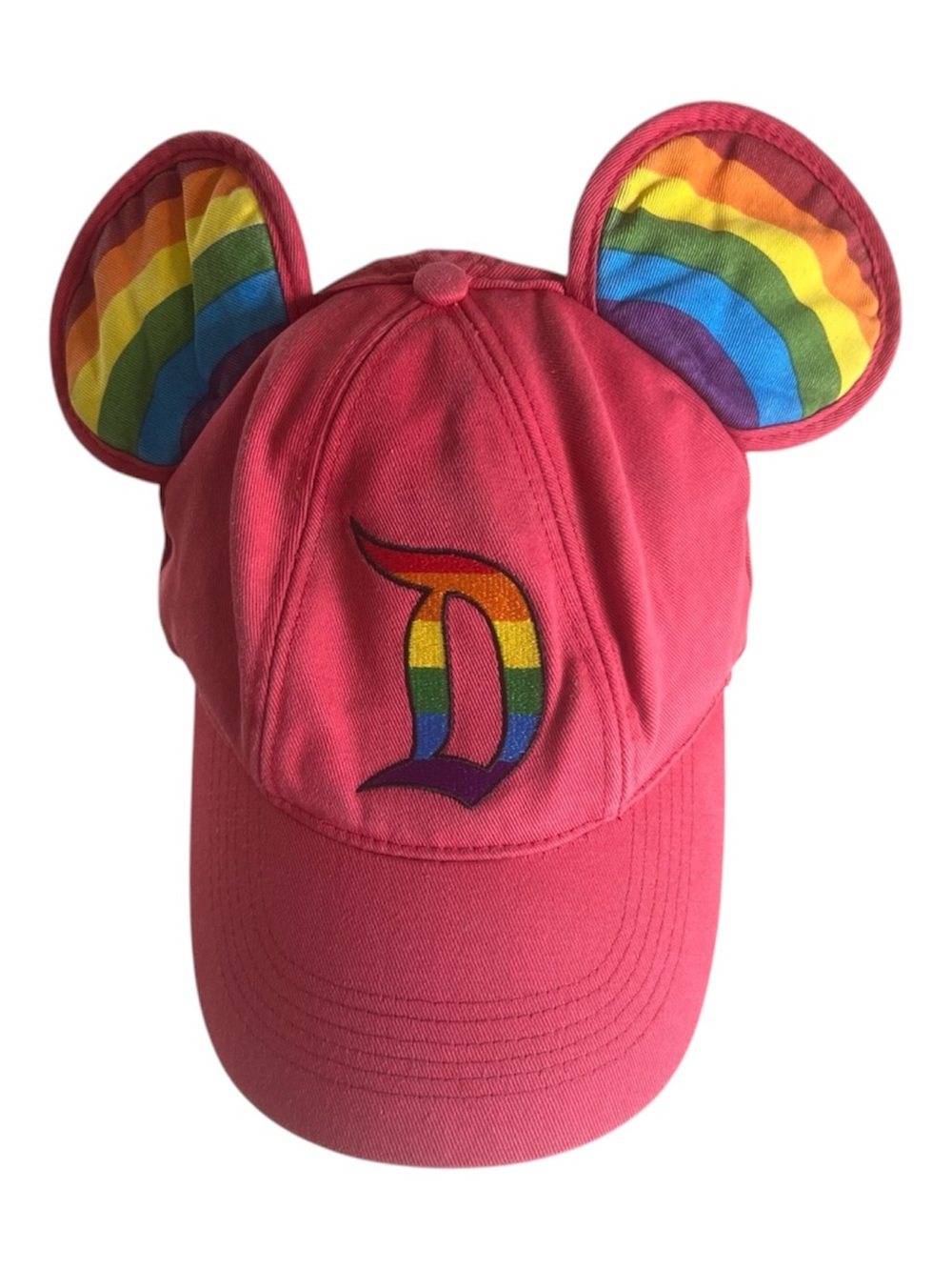 Disney Parks Rainbow Mickey Mouse Ears Pink Baseball Cap Pride Hat